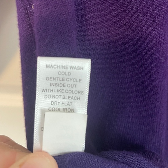 Cable & Gauge Purple Beaded Embellished Sweater Top XL - Picture 6 of 8